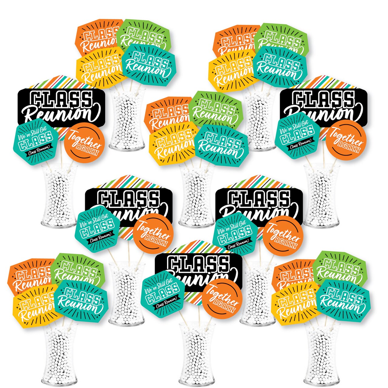 Big Dot of Happiness Still Got Class - High School Reunion Party Centerpiece Sticks - Showstopper Table Toppers - 35 Pieces